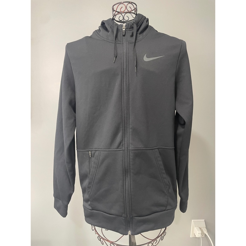 Nike Mens Therma FIT Full Zip Training Hoodie Black Fleece Jacket Medium